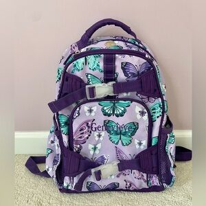 Small Pottery Barn Kids Backpack Genevieve Purple Butterfly Butterflies
